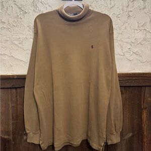 Polo Ralph Lauren Men’s L Vintage Brown Mock Neck Long Sleeve